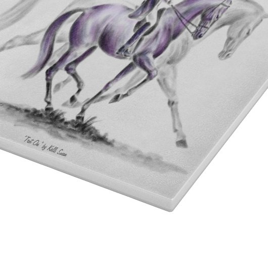 Dressurpferd in Trot Piaffe Schneidebrett (Ecke)