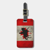 Dressurpferd mit kanadischer Flagge Patriotic Gepäckanhänger (Vorderseite vertikal)