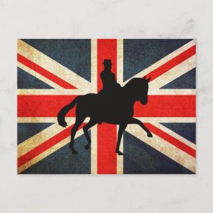 Dressurpferd mit Union Jack Flag Post Card Postkarte