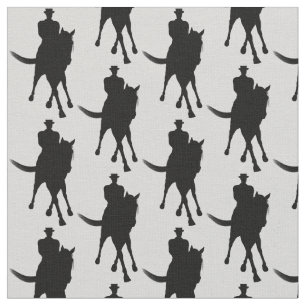 Dressurpferd und Reiter Silhouette Muster Stoff