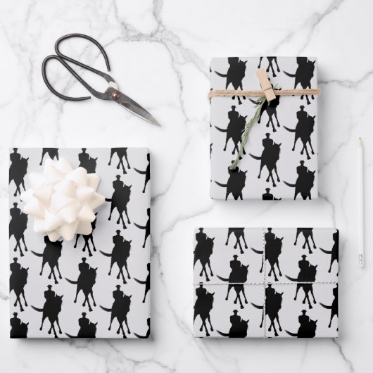 Dressurpferd und Silhouette   Geschenkpapier Set (Vorderseite)