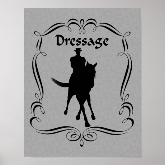 Dressurpferd und Silhouette Poster (Vorne)