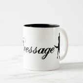 Dressurpferd und Silhouette Zweifarbige Tasse (VorderseiteRechts)