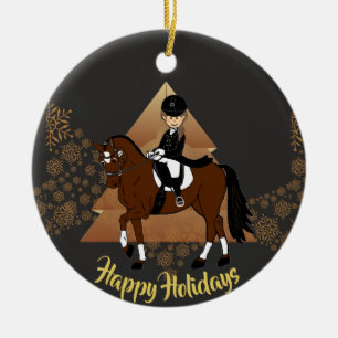 Dressurreiter ADD FOTO und Namensdekoration Keramikornament