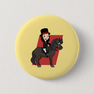 Dressurreiter Cartoon Button