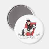 Dressurreiter Cartoon Magnet (Vorderseite/Rückseite)