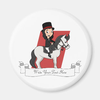 Dressurreiter Cartoon Magnet