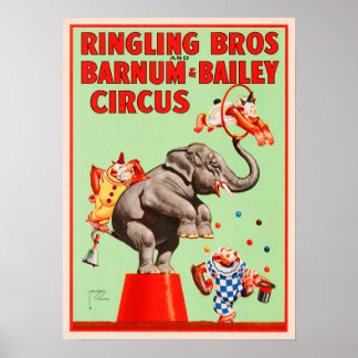 DRESSURTIERE Ringling Bros Barnum Bailey Zirkus Poster