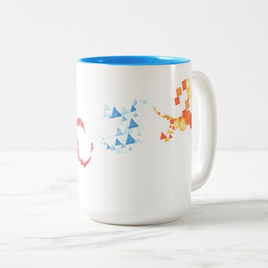 Drews Entwurfs-Tasse - farbiges Geometrics Zweifarbige Tasse (VorderseiteRechts)