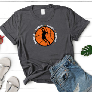 Dribble, Shoot, Swish, Repeat, Basketball T-Shirt