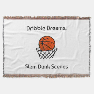 Dribble Träume, Slam Dunk Szenen Basketball Decke