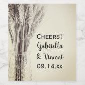 Dried Barley Country Farm Wedding Weinetikett (Einzelnes Label)
