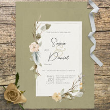 Dried Boho Floral Frame Sage Wedding