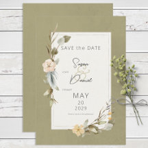 Dried Boho Floral Frame Sage Wedding