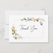 Dried Boho Floral Frame Wedding Danke Karte (Vorderseite)