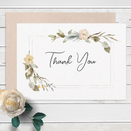 Dried Boho Floral Frame Wedding Danke Karte