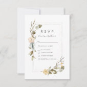 Dried Boho Floral Frame Wedding RSVP Karte (Vorderseite)