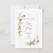 Dried Boho Floral Frame Wedding Save The Date (Vorderseite)