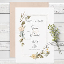 Dried Boho Floral Frame Wedding