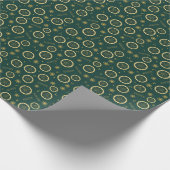 Dried Citrus & Gold Pattern Wrapping Paper Geschenkpapier (Ecke)