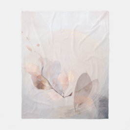 Dried Eucalyptus Leaves Gold Circle Minimal Art Fleecedecke