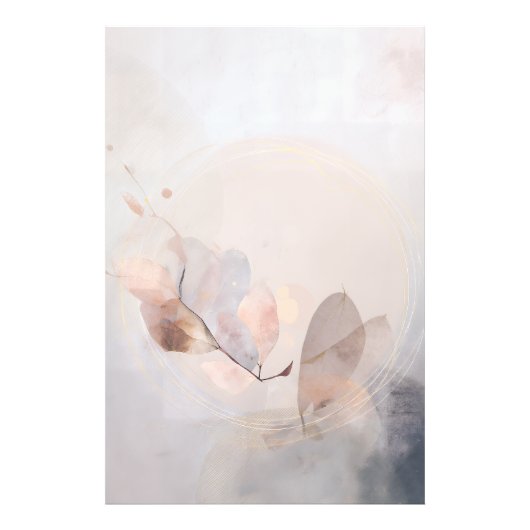 Dried Eucalyptus Leaves Gold Circle Minimal Art Fotodruck (Vorne)