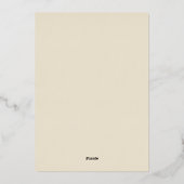 Dried Fan Palm Oasis Botanical Wedding Folieneinladung (Rückseite)