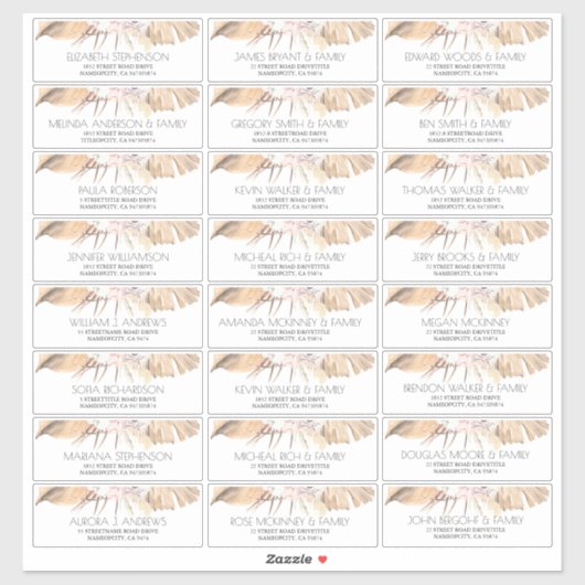 Dried Palm Blätter Small Guest Names Address Label (Blatt)