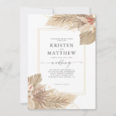 Dried Palm Boho Wedding Einladung (Vorderseite)