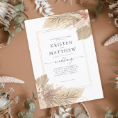 Dried Palm Boho Wedding Einladung