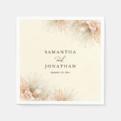 Dried Palms Blush Blume Boho Wedding Serviette (Vorderseite)