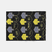 Driedel Fun Hanukkah Fleece Blanket (Vorderseite (Horizontal))