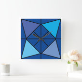 Driehoek blauw quadratische wanduhr (Zuhause)