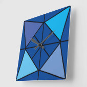 Driehoek blauw quadratische wanduhr (Winkel)