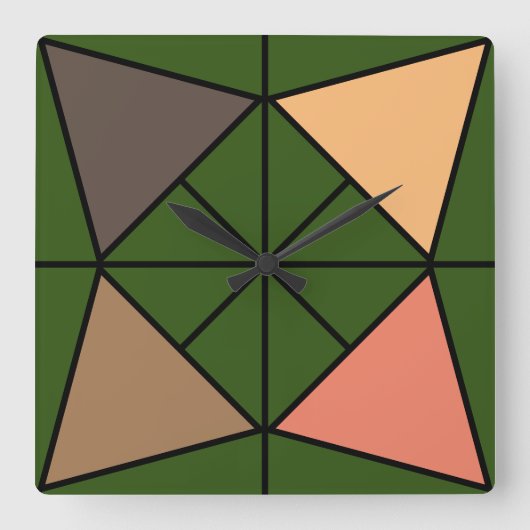 Driehoek, triangel quadratische wanduhr (Vorderseite)