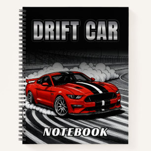 Drift-Auto rotes Muscle Hardcover Spiral Notizbuch