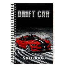 Drift-Auto rotes Notizbuch-Cover