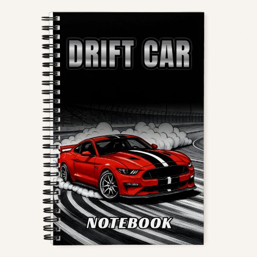 Drift-Auto rotes Notizbuch-Cover Notizblock (Vorderseite)