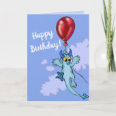 Drift Away Balloon Dragon Birthday Karte (Vorderseite)