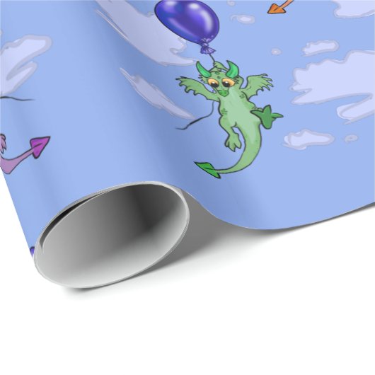 Drift Away Balloon Dragon Geschenkpapier (Rolleneckpunkt)