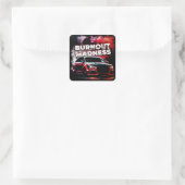 Drift Car Burnout Madame Drift Powerslide Quadratischer Aufkleber (Tasche)