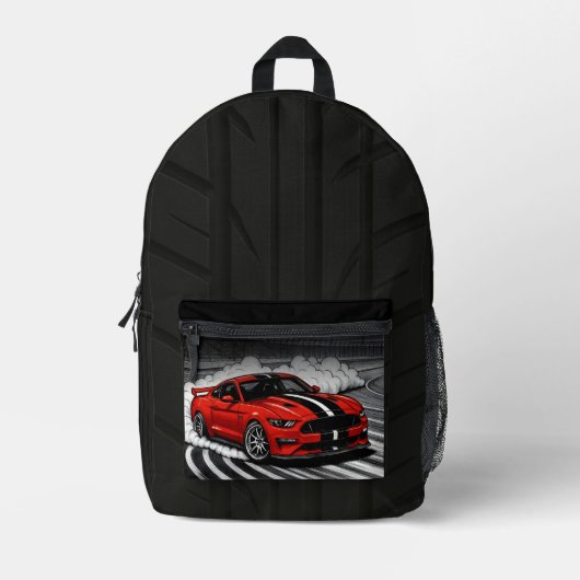 Drift Car Red Muscle Bedruckter Rucksack (Vorderseite)