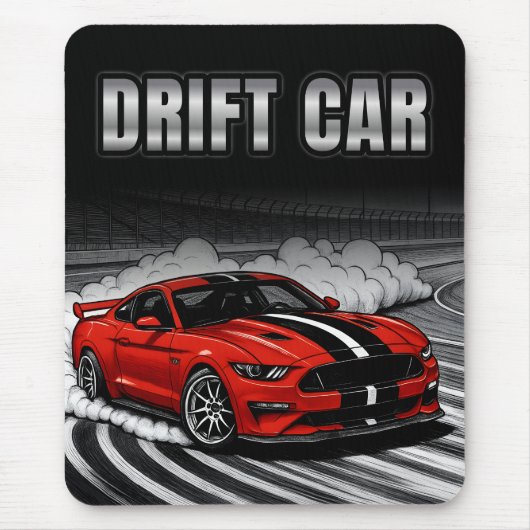 Drift Car Red Muscle Mousepad (Vorne)