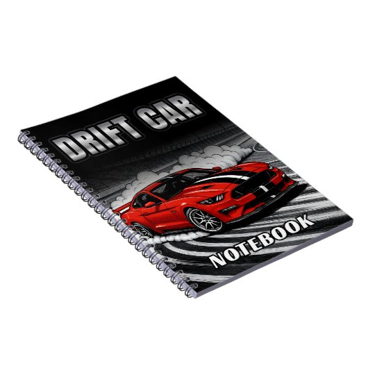 Drift Car Red Muscle Notebook Notizblock (Rechte Seite)