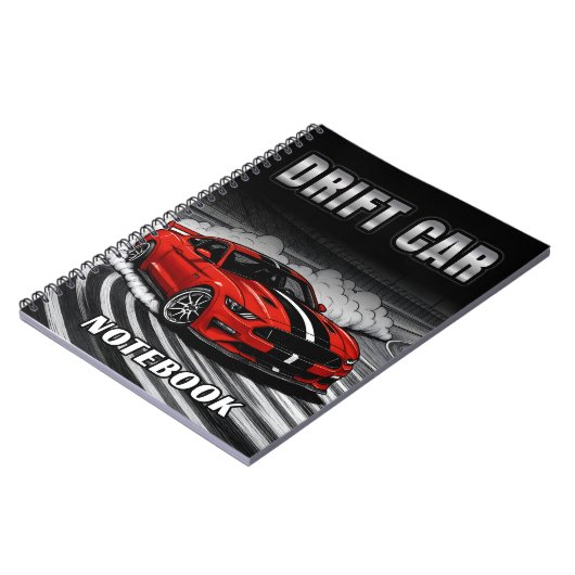 Drift Car Red Muscle Notebook Notizblock (Linke Seite)