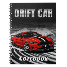 Drift Car Red Muscle Notebook Notizblock