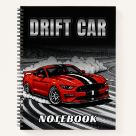 Drift Car Red Muscle Notebook Notizblock