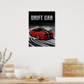 Drift Car Red Muscle Poster (Küche)