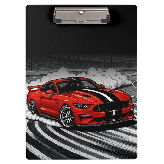 Drift Car Roter Muscle Klemmbrett (Vorderseite)