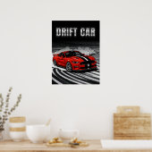 Drift Car Roter Muskel Poster (Küche)